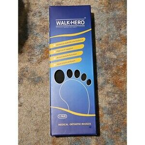 10" Walk-Hero Medical Orthotic Insoles Mens 7/8 Women’s 9/10 Plantar Fasciitis